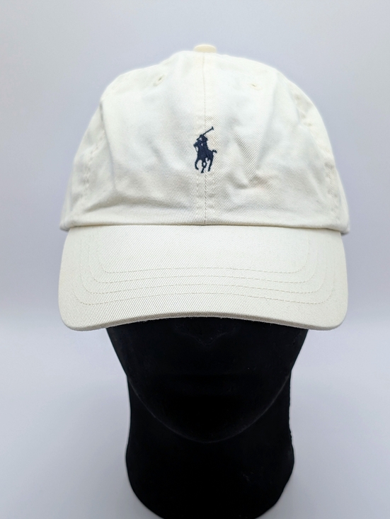 Polo Ralph Lauren Other - Polo by Ralph Lauren Cream Baseball Cap w Navy Pony Vintage Polo Ralph Lauren